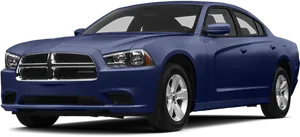 Blue Dodge Charger Side View PNG image