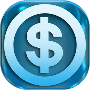Blue Dollar Sign Icon PNG image