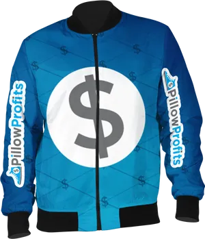 Blue Dollar Theme Jacket Mockup PNG image