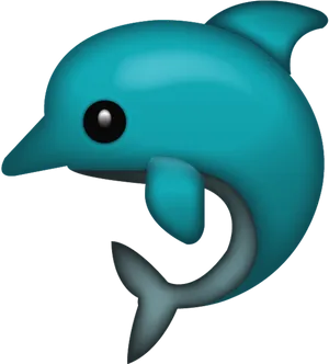 Blue Dolphin Emoji Graphic PNG image