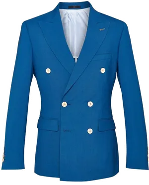 Blue Double Breasted Blazer PNG image