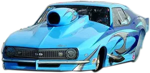 Blue Drag Racing Car S S PNG image