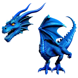 Blue Dragon And Castle Png 06252024 PNG image