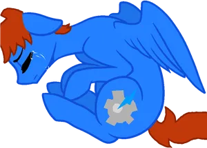 Blue Dragon Sleeping PNG image