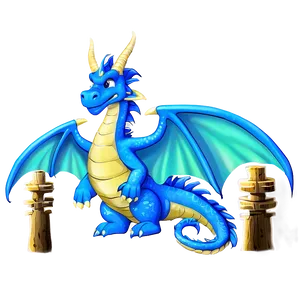 Blue Dragon With Aurora PNG 06252024