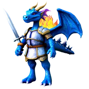 Blue Dragon With Knight PNG Cxp56 PNG