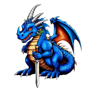 Blue Dragon With Knight PNG Evf4 PNG