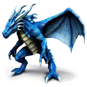 Blue Dragon With Knight PNG Kmf PNG