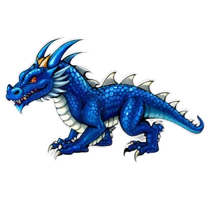 Blue Dragon With Sapphire PNG 06252024