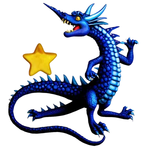 Blue Dragon With Stars Png Wvf PNG image