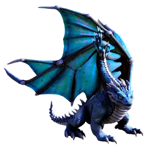 Blue Dragon With Wings Spread Png 06252024 PNG image