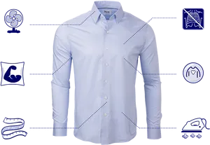 Blue Dress Shirt Featuresand Care PNG