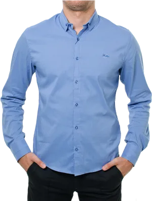 Blue Dress Shirt Model PNG