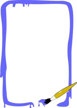 Blue Dripping Paint Page Border PNG image