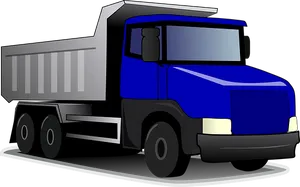 Blue Dump Truck Vector Illustration