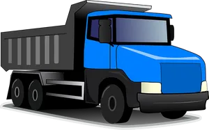 Blue Dump Truck Vector Illustration
