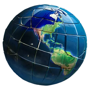 Blue Earth Ball PNG 06132024