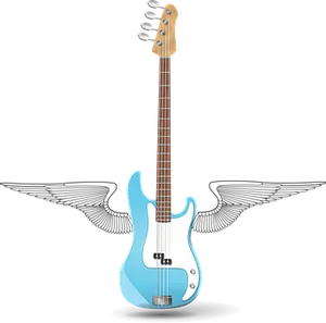 Blue Electric Bass Guitar