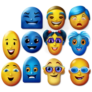 Blue Emoji Characters Png Edition Rlg34 PNG image