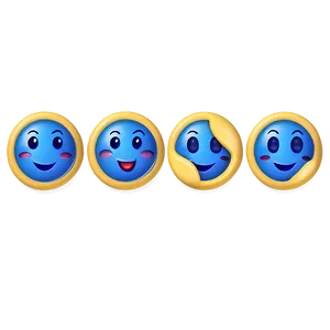 Blue Emoji Stickers PNG Collection Tlh72