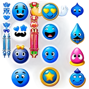 Blue Emojis PNG For Designers Emq97 PNG
