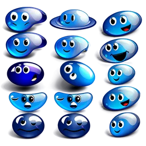 Blue Emojis PNG For Digital Communication 06282024 PNG