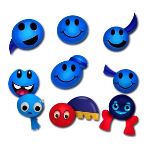 Blue Emojis PNG For Projects 10