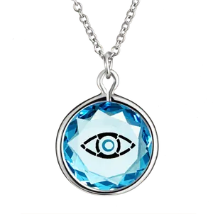 Blue Evil Eye Pendant Necklace PNG image