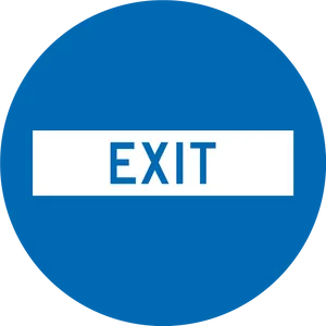 Blue Exit Sign Circle PNG image