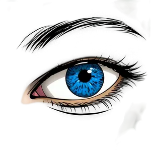 Blue Eyes Comic Style PNG Sfe PNG