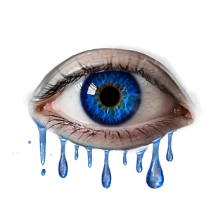 Blue Eyes With Tears PNG 06122024