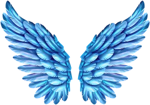 Blue Feathered Wings.png PNG