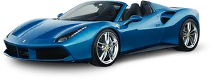 Blue Ferrari Convertible Sports Car PNG image