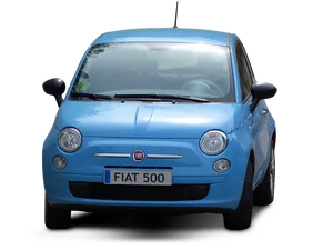 Blue Fiat500 Front View