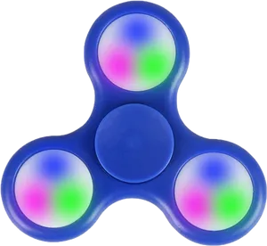 Blue Fidget Spinnerwith Colorful Center PNG image