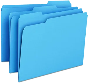 Blue File Folders Stacked PNG