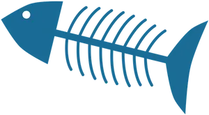 Blue Fish Skeleton Graphic