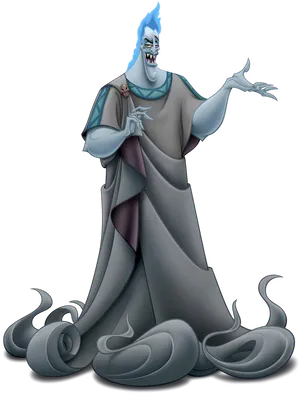 Blue Flame Hades Animated Character PNG image