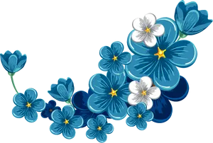 Blue_ Floral_ Border_ Design
