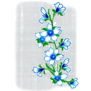 Blue Floral Corner Border Png Oju76 PNG image