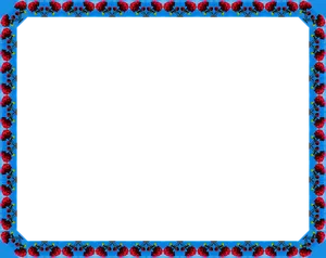 Blue Floral Decorative Frame PNG image