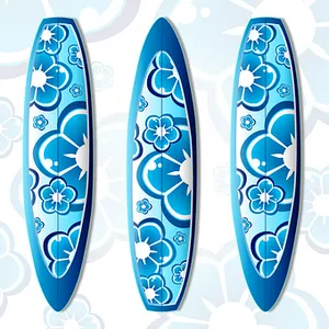 Blue Floral Surfboards Vector PNG image