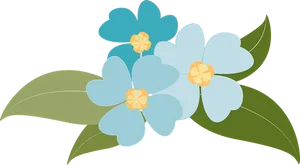 Blue Floral Vector Illustration