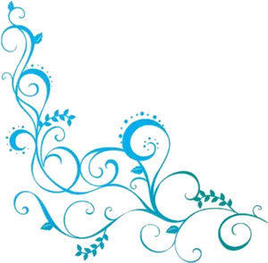 Blue Floral Vine Design PNG image