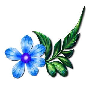 Blue Flower Abstract PNG 05242024