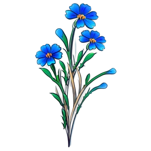 Blue Flower Abstract PNG Mcj89
