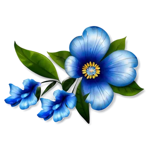Blue Flower Design PNG Pka