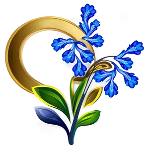 Blue Flower Design PNG Wwm