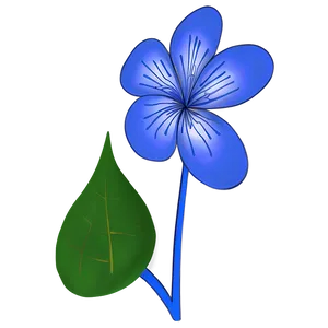 Blue Flower Drawing PNG 24