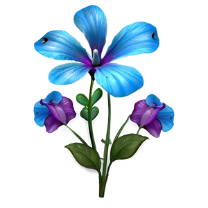 Blue Flower Fantasy PNG 05242024